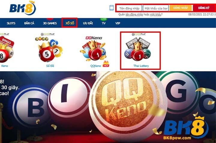 Game xổ số Thái Lottery BK8 là gì?